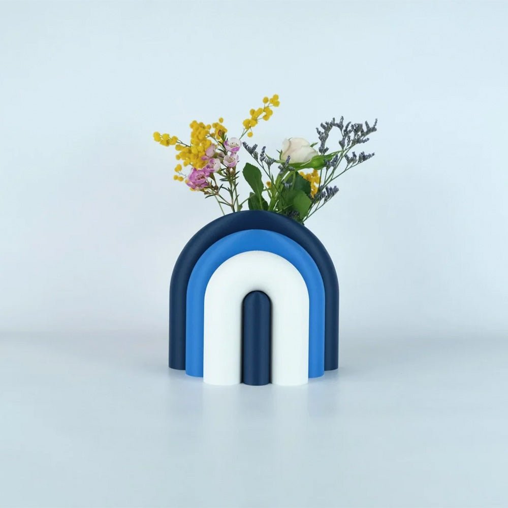 Arc Jarrón Sujetalibros Modular – Marino, Azul, Blanco