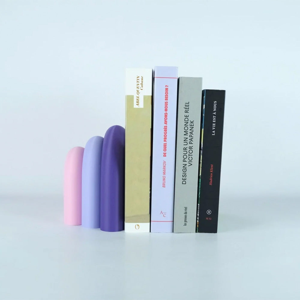 Arc Jarrón Sujetalibros Modular – Violeta, Rosado, Blanco