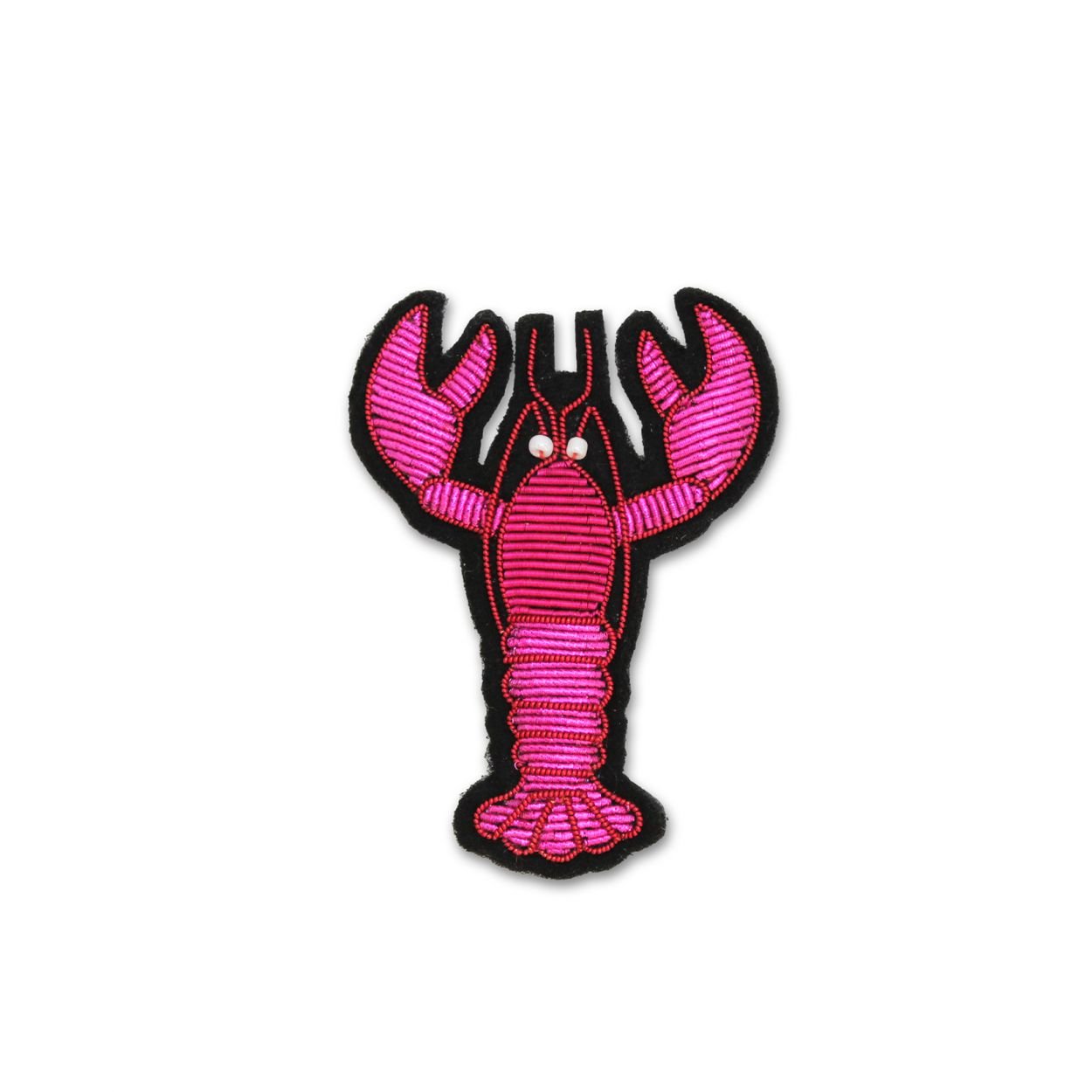 Pink Lobster Embroidered Brooch