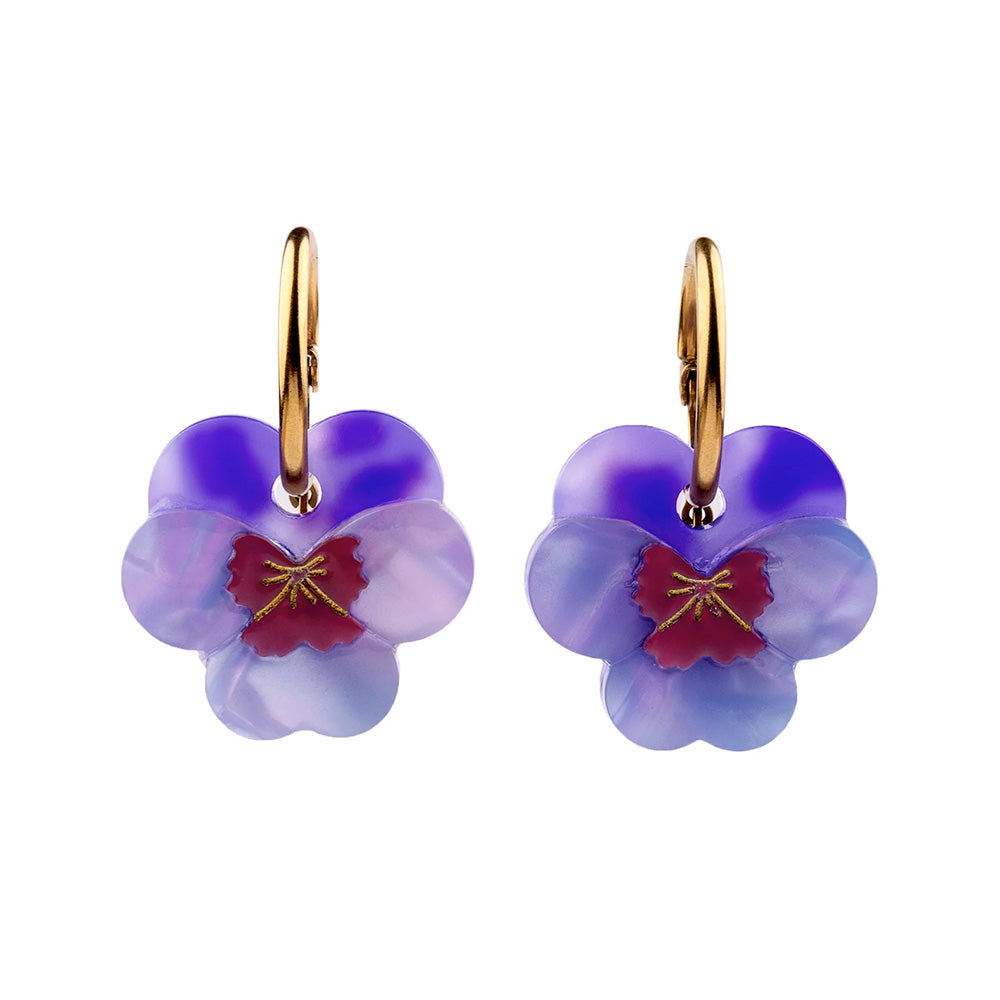 Pendientes Pensamientos Morado
