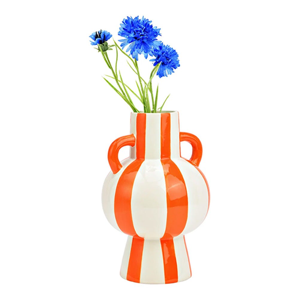 Vase Rayures Orange Blanc