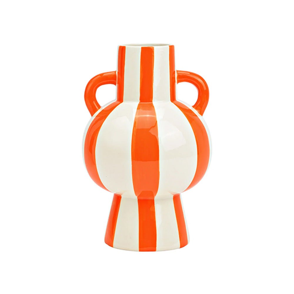 Vase Rayures Orange Blanc