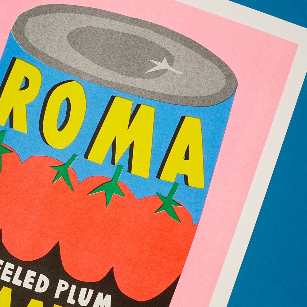 Lata Roma Tomatoes Risografía