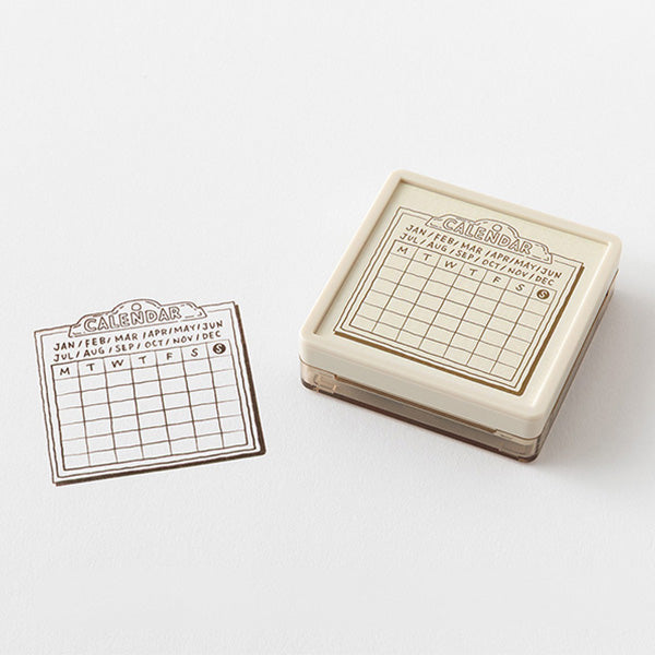 Tampon pré-encré calendrier Soft Color début lundi marron