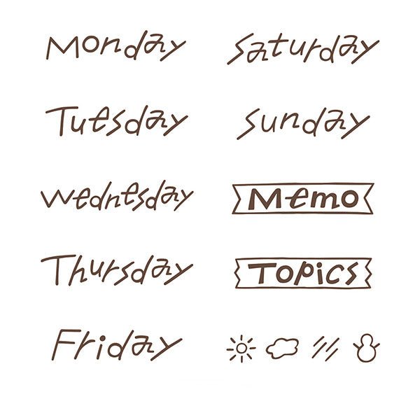 Tampon rotatif Soft Color Days of the Week Marron