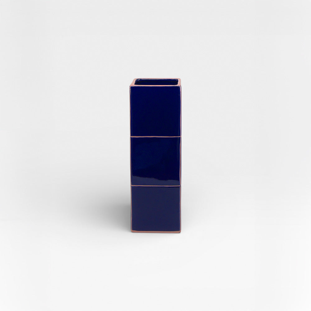 Vase Tile Triple Blue / Pink