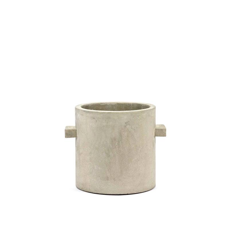 Pot Concrete Rond Naturel L 20x20
