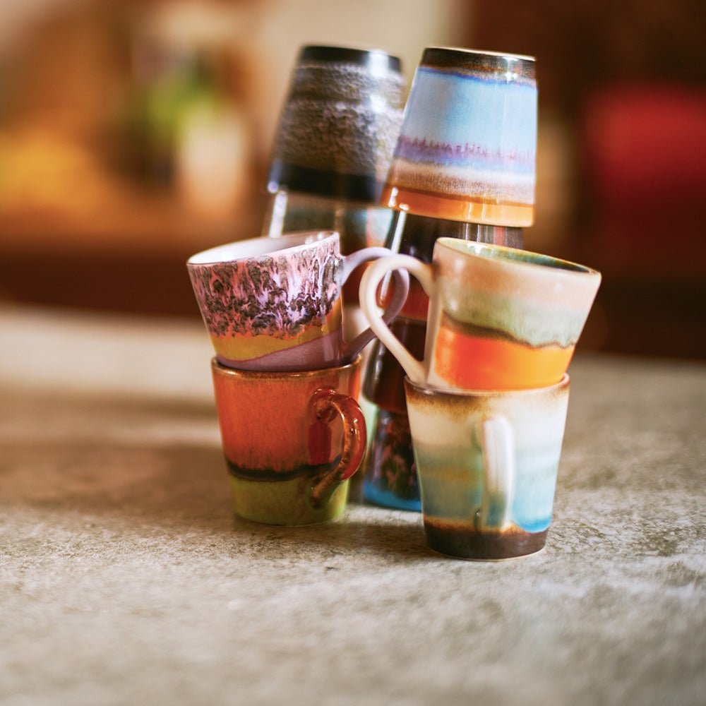 70s Ceramics: Espresso Mugs - Retro (set de 4)