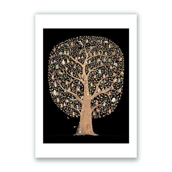 Impression giclée d'un arbre animalier