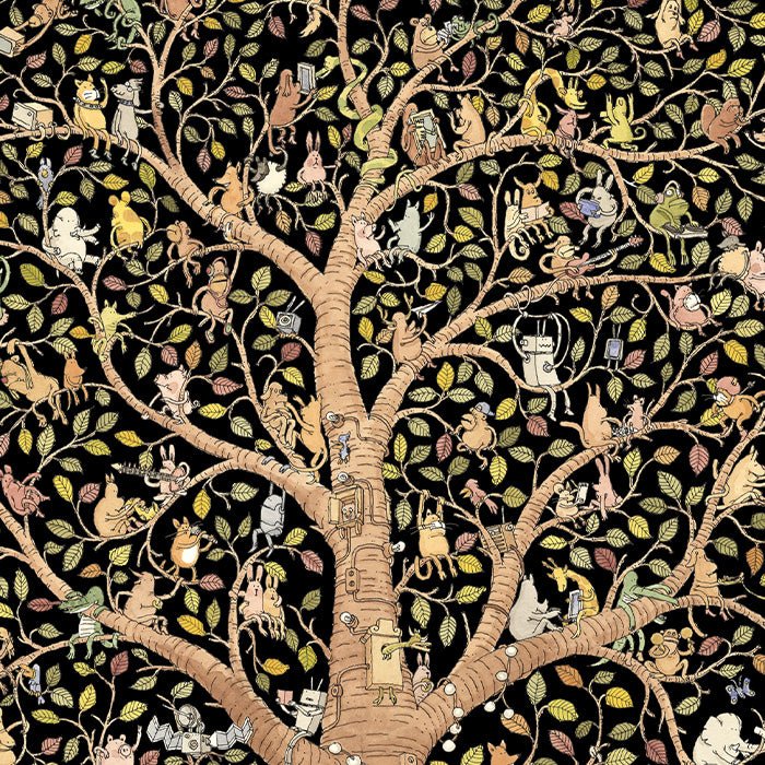 Impression giclée d'un arbre animalier