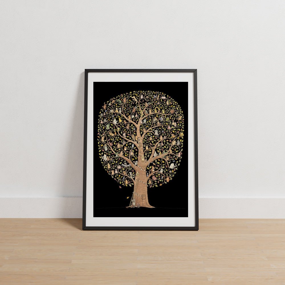 Impression giclée d'un arbre animalier