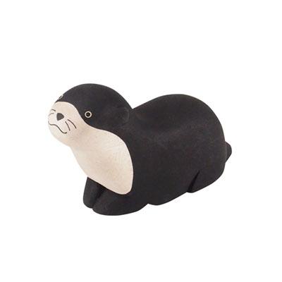 Nutria Negra Animal de Madera Pole Pole