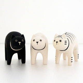 Gato Blanco Animal de Madera Pole Pole
