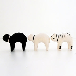 Pole Pole Wooden Animal Black Cat
