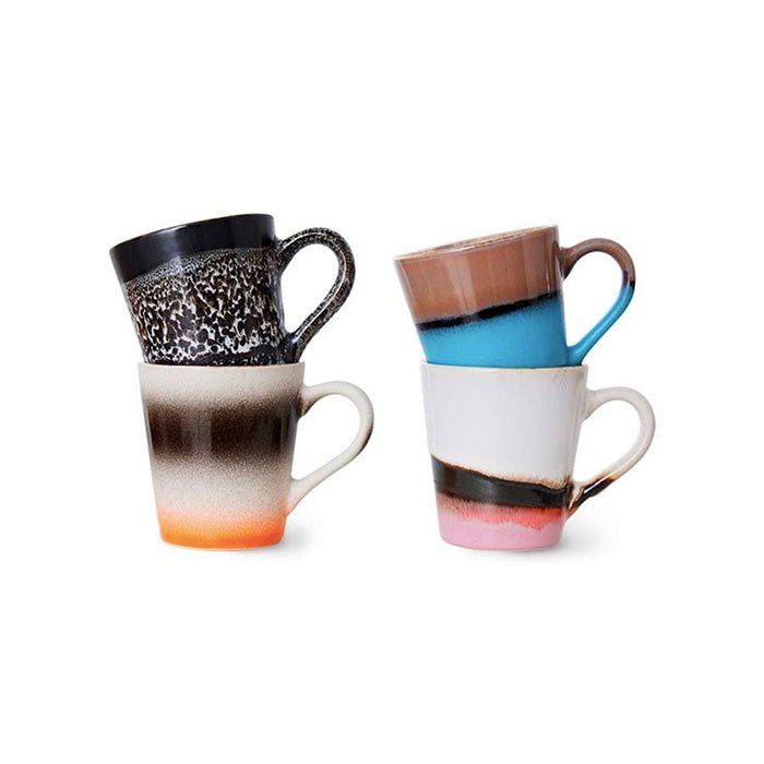 70s Ceramics: Espresso Mugs - Funky (set de 4)