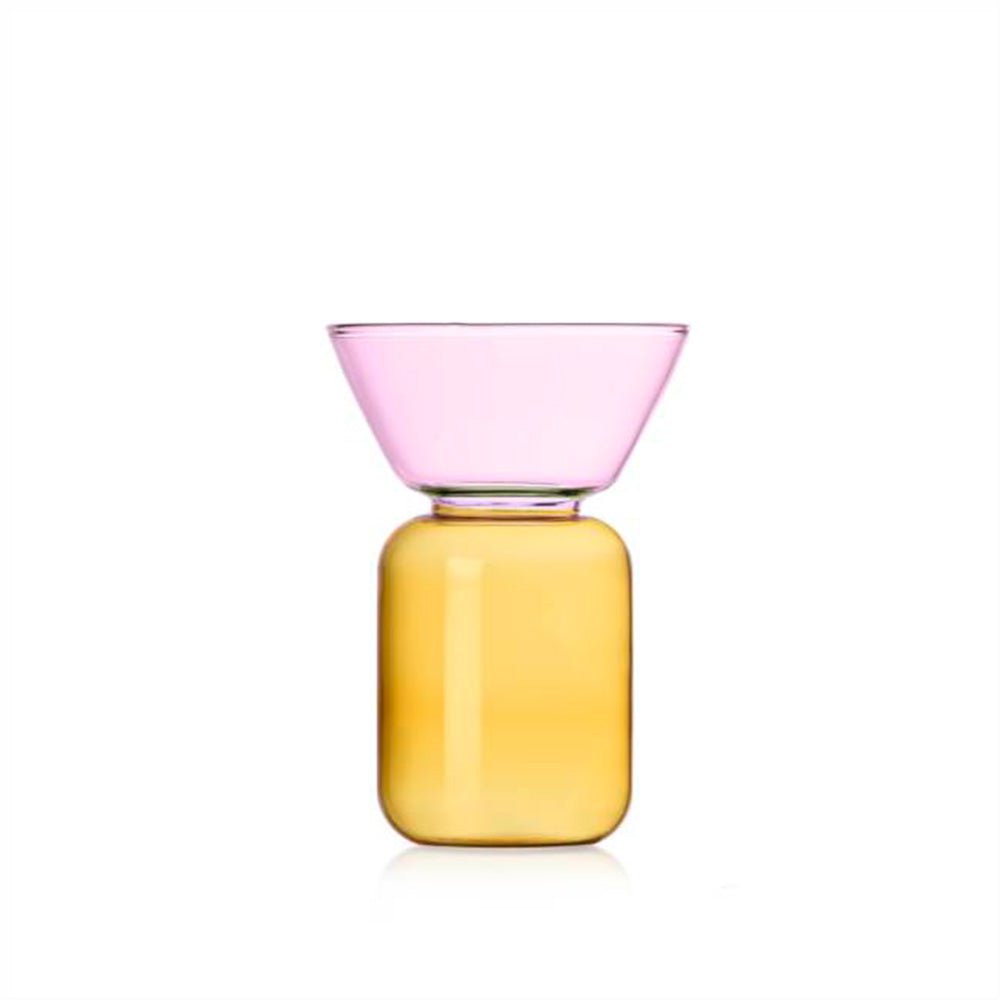 Petit Vase Gelée Rose Jaune