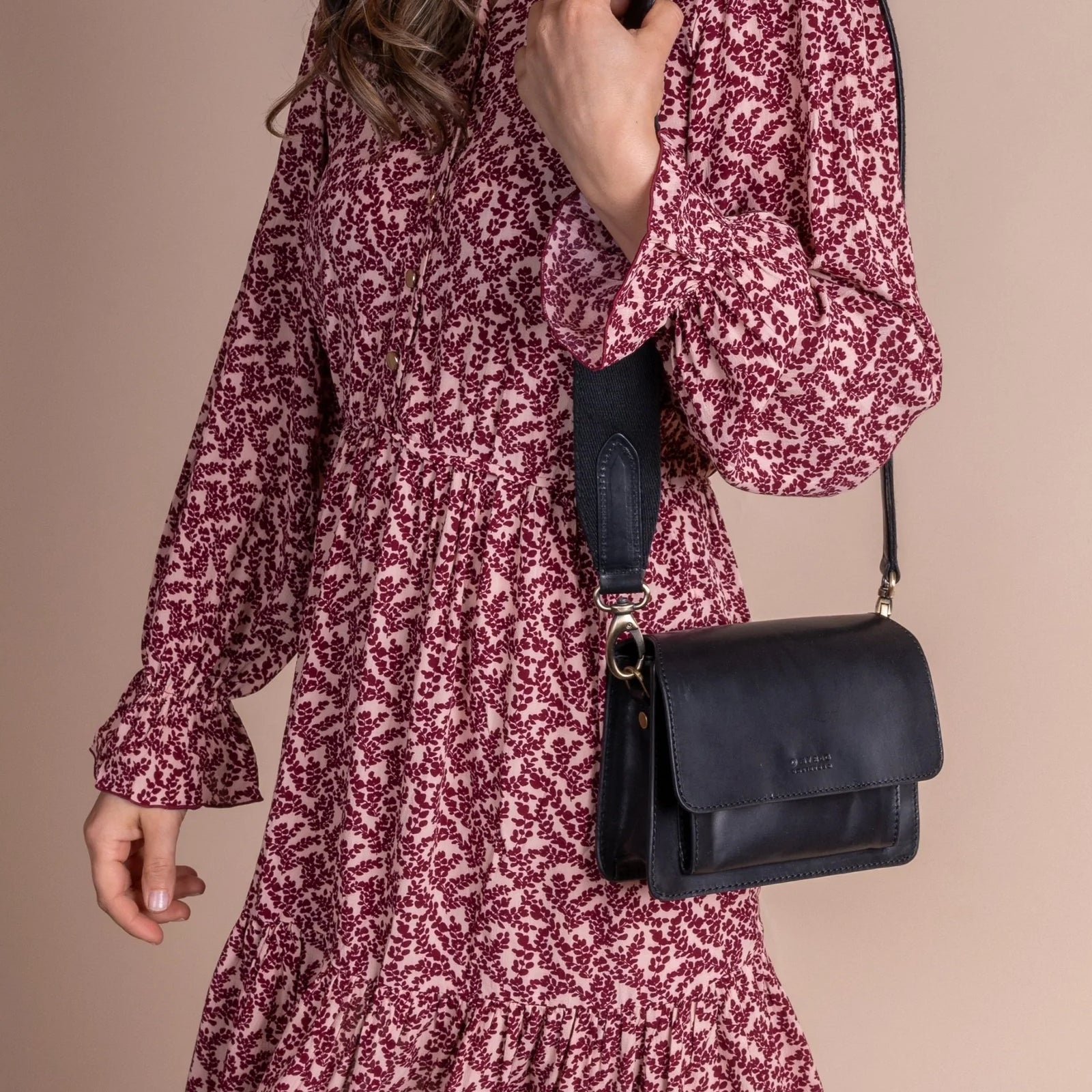 Mini sac Harper Classic noir (lanières en cuir)