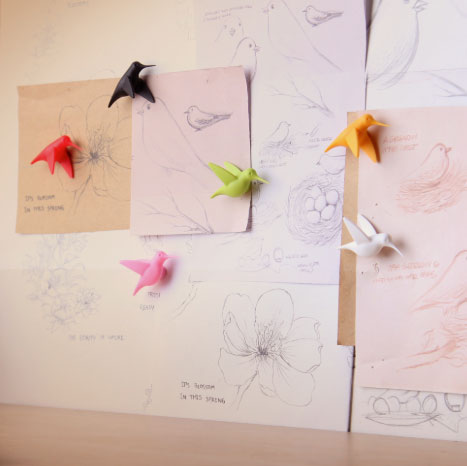 Hummingbird Message Magnets Colorful