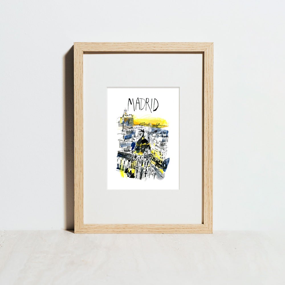 Madrid Gran Vía Sunset Letters Giclée Print