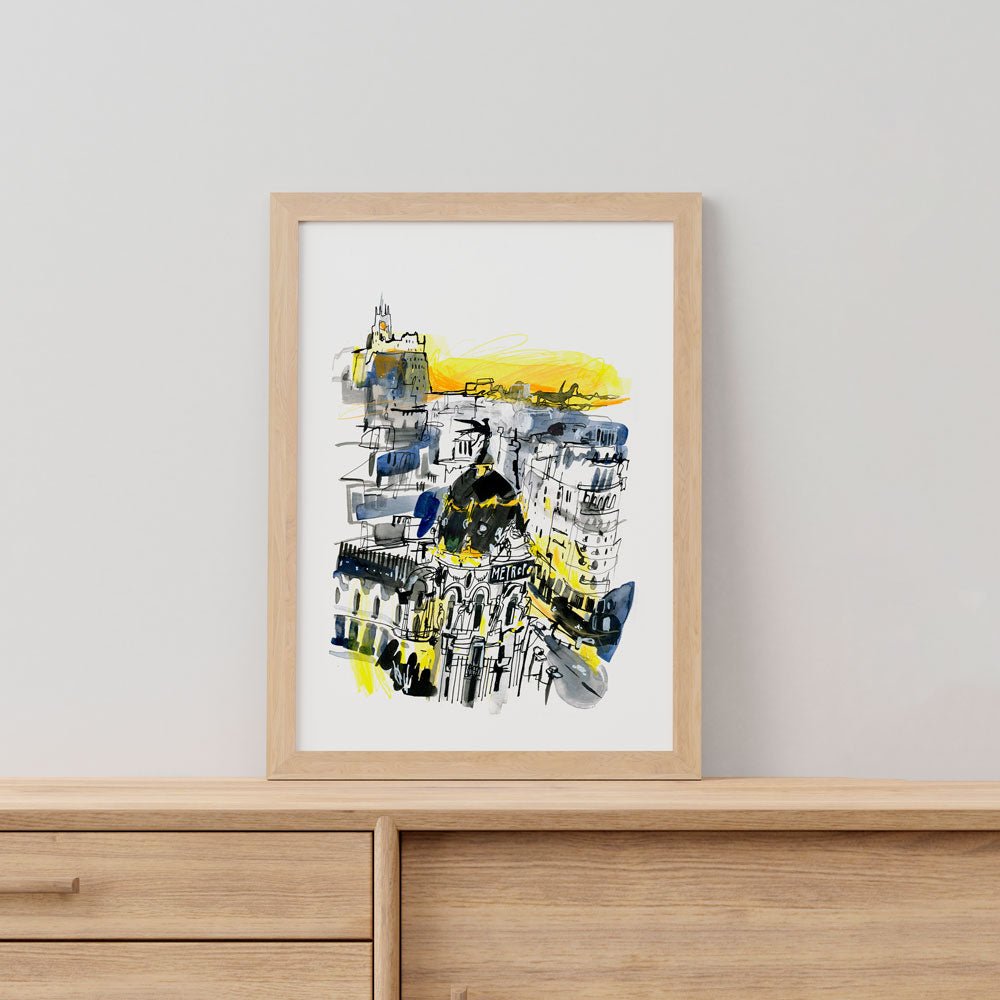 Madrid Gran Vía Atardecer Giclée Print