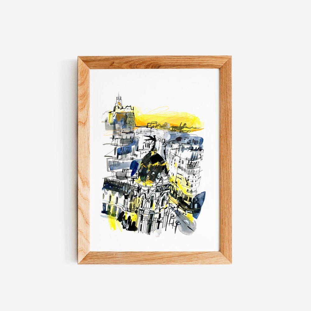 Madrid Gran Vía Atardecer Giclée Print