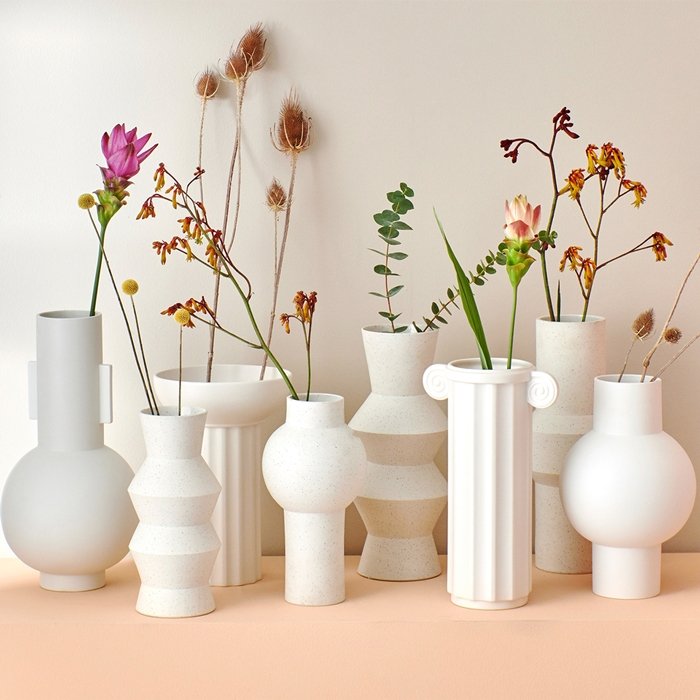 Vase blanc mat M