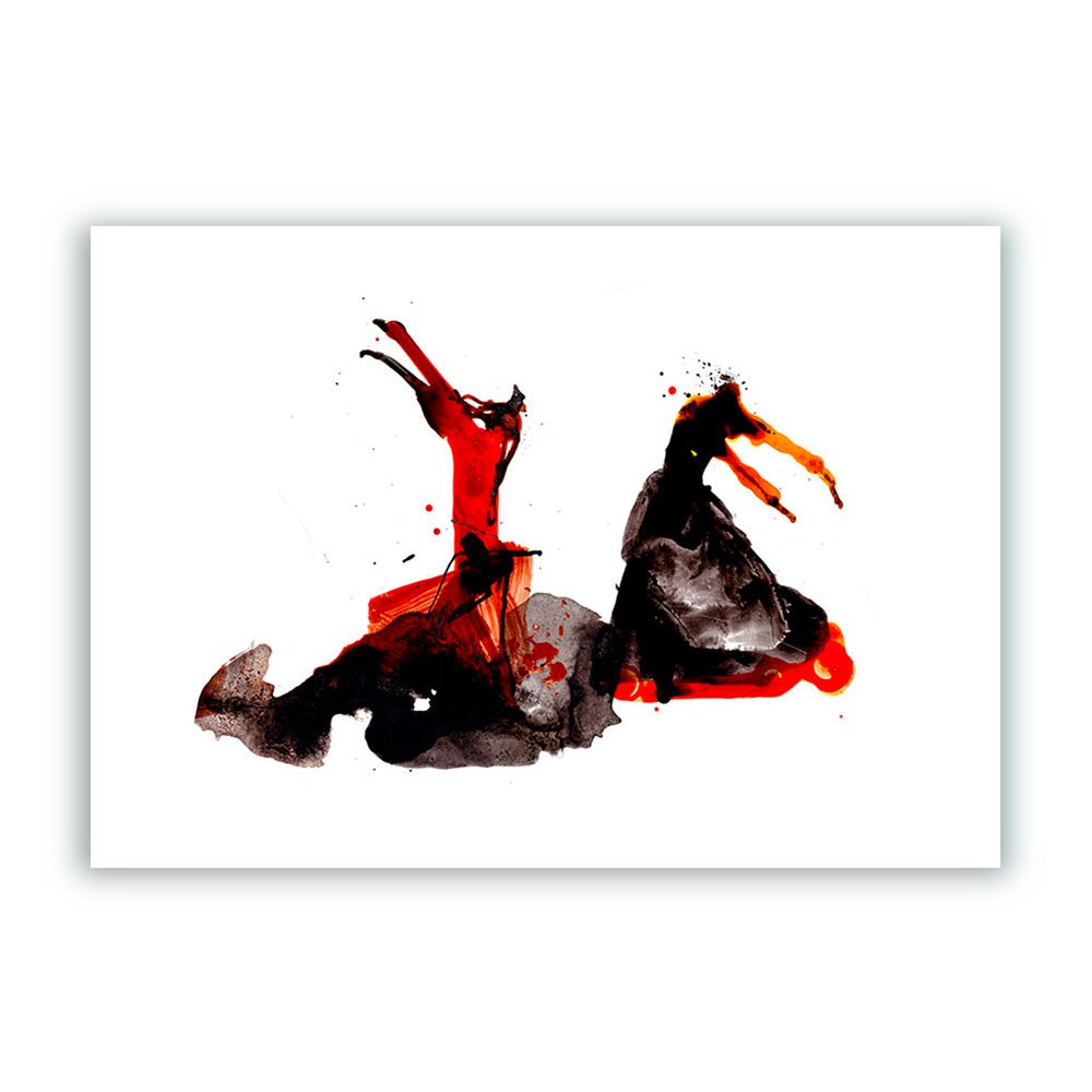 Couple de danseurs de flamenco Giclée Print A5