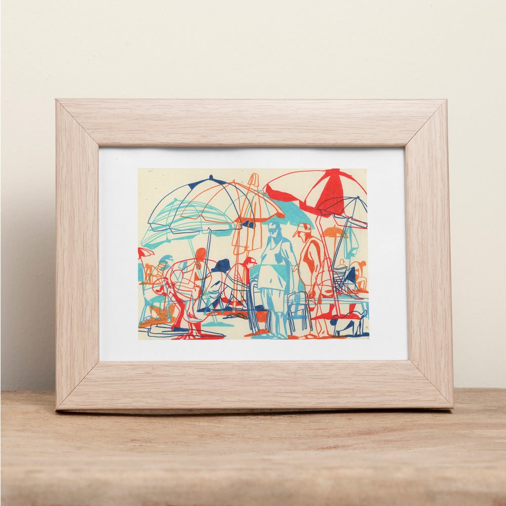 Paseando por la Tarde en la Playa Impresión Giclée