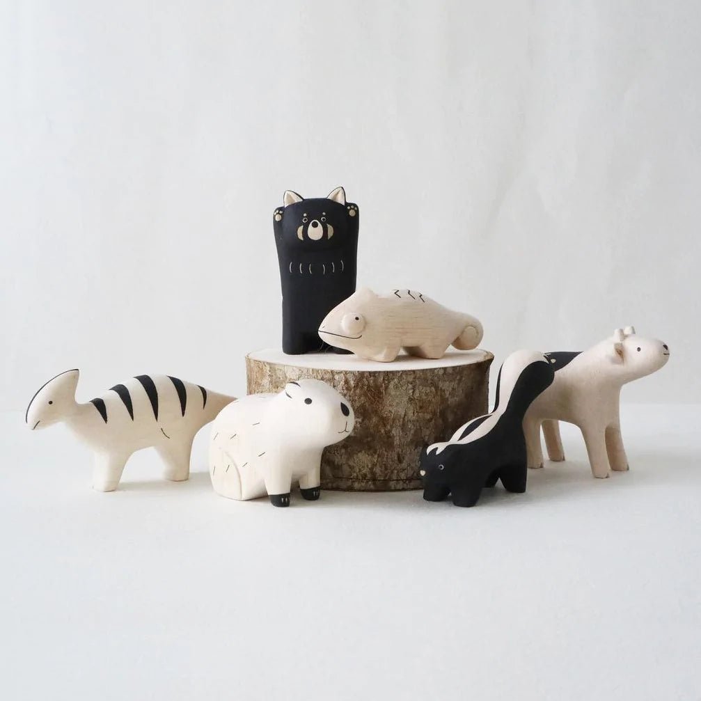 Perche en bois pour animaux, perche en forme de mouffette