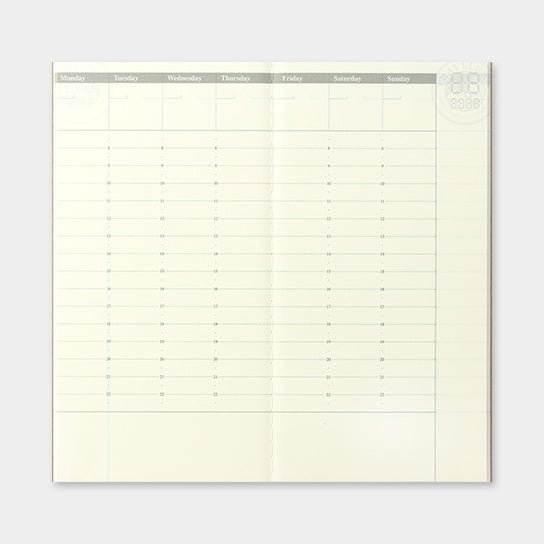 TRAVELER'S notebook Recharge 018 Journal hebdomadaire gratuit - Taille normale