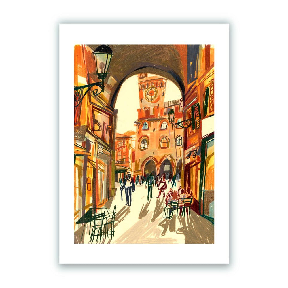 Warm autumn afternoon in Bologna Impresión giclée