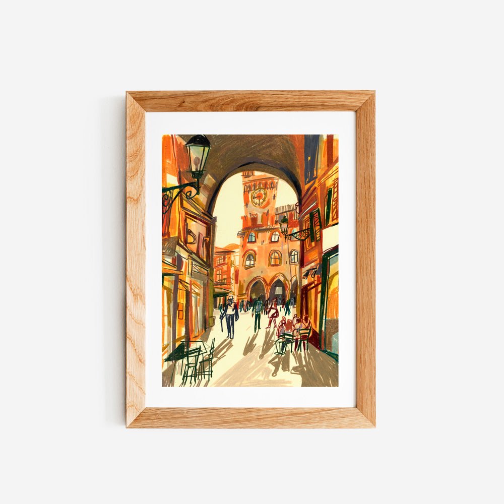 Warm autumn afternoon in Bologna Impresión giclée