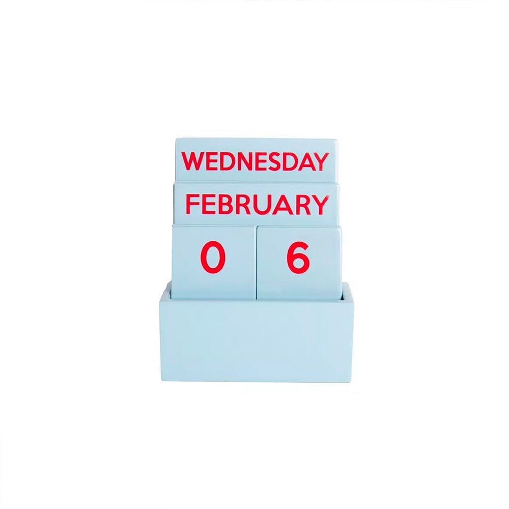 Petit calendrier perpétuel couleur bleu clair brillant