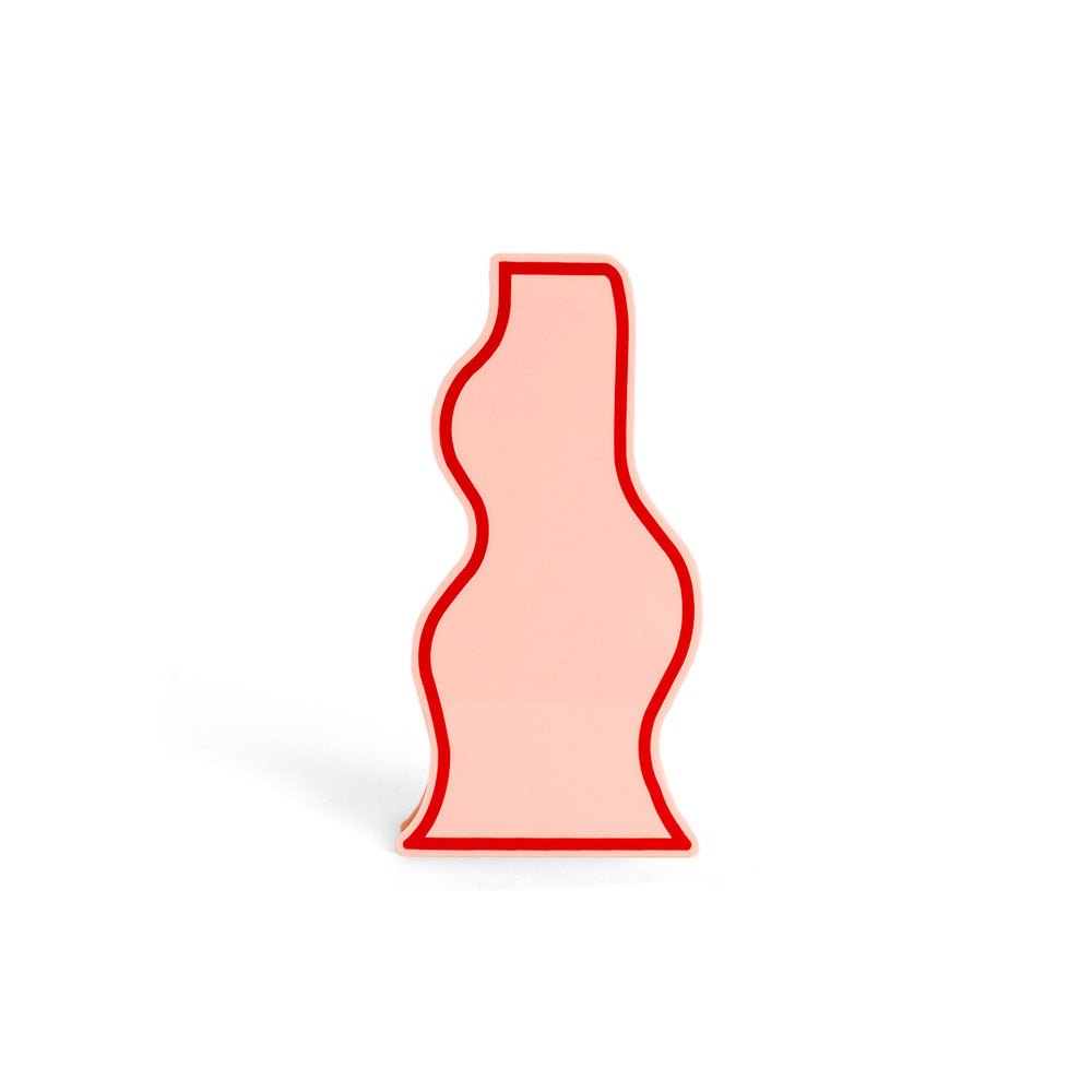 Vase rose dessiné au trait