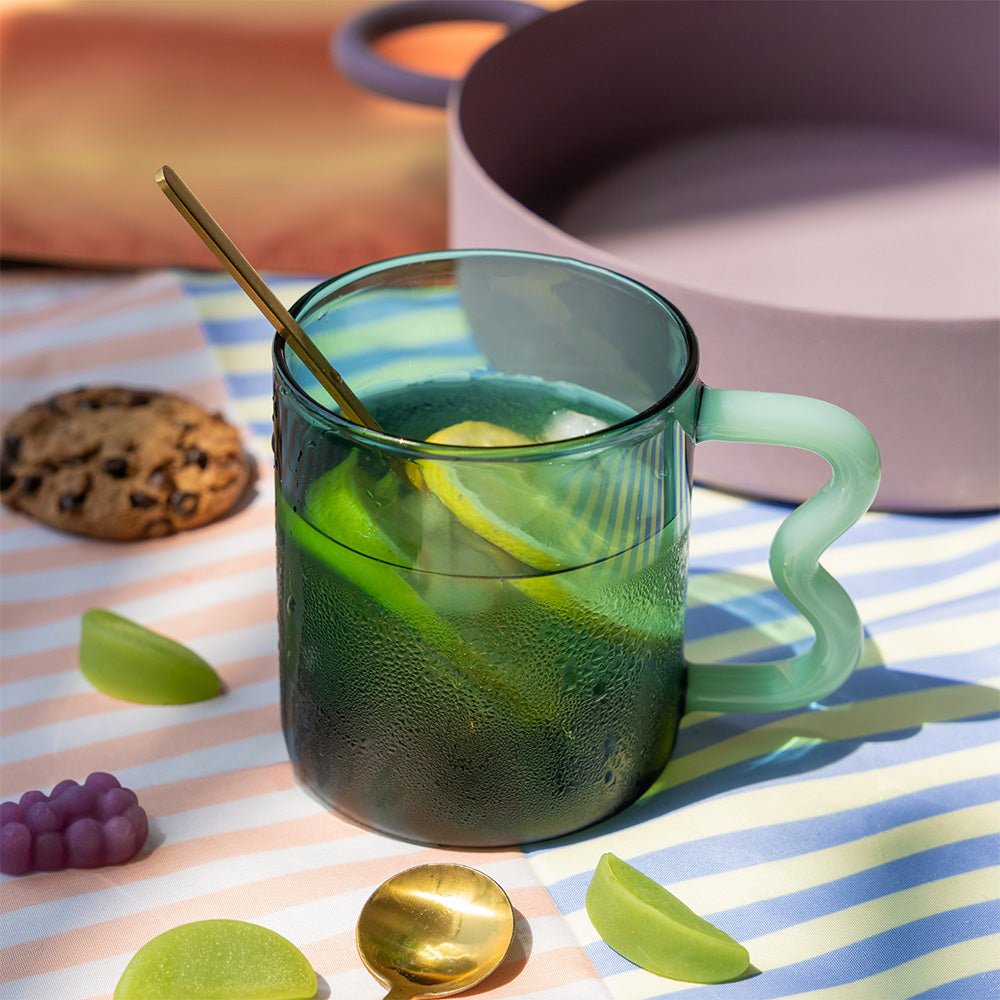 Glass Mug Wave Jade