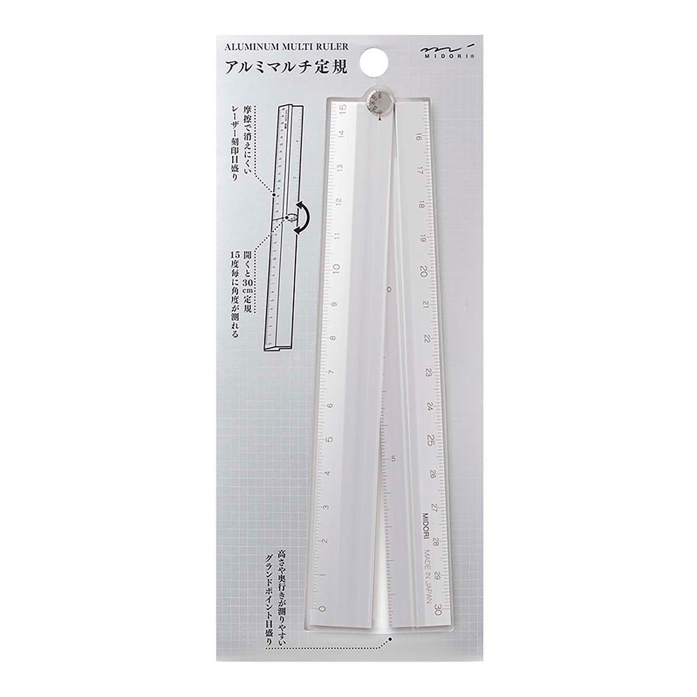 Regla Múltiple de Aluminio 30cm Plateado