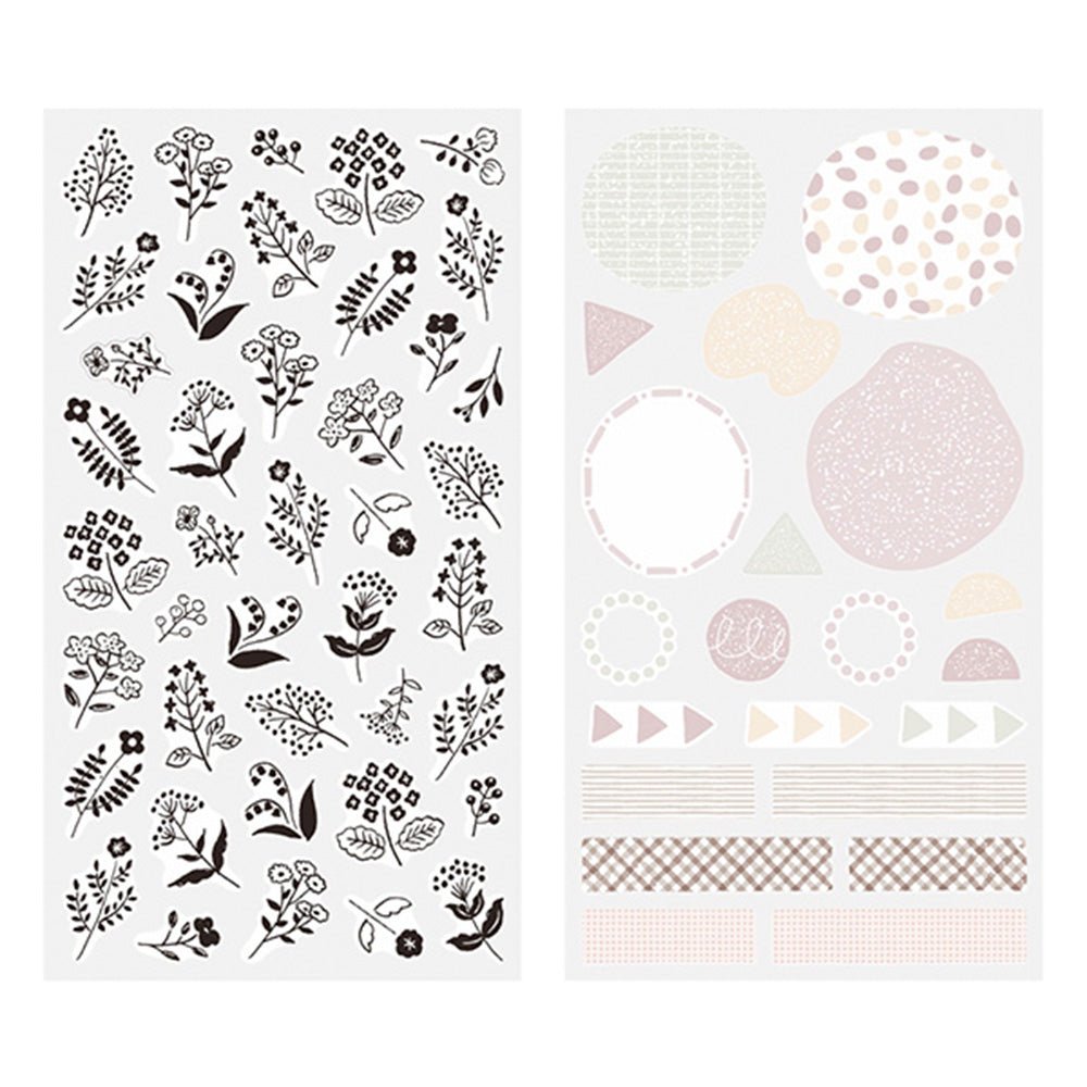 Sticker 2642 Two Sheets Monotone Flower