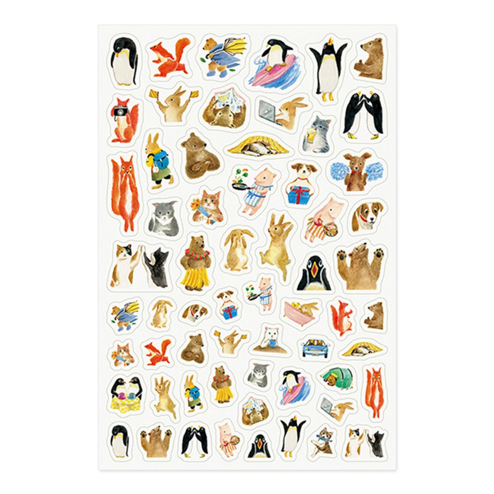 Yuru Log 1 Feuille Autocollant Animal