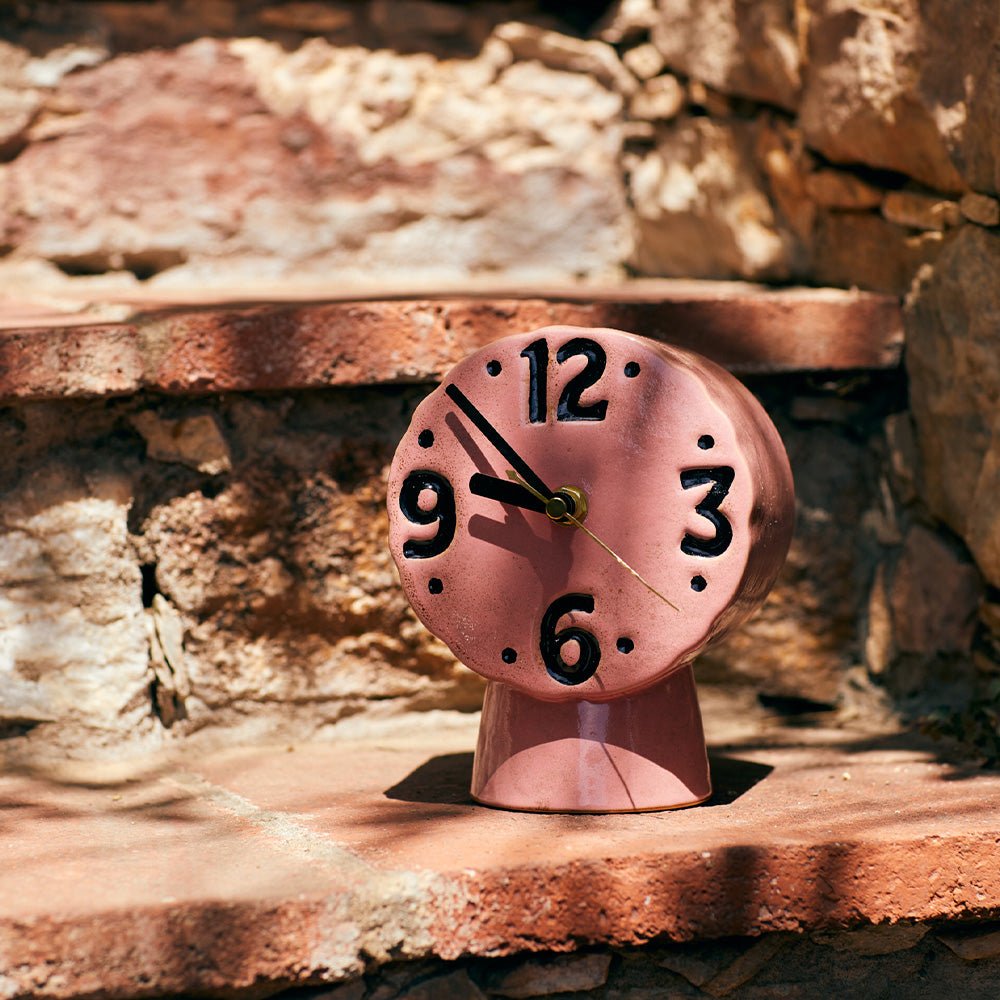 Horloge Rétro Céramique Rose
