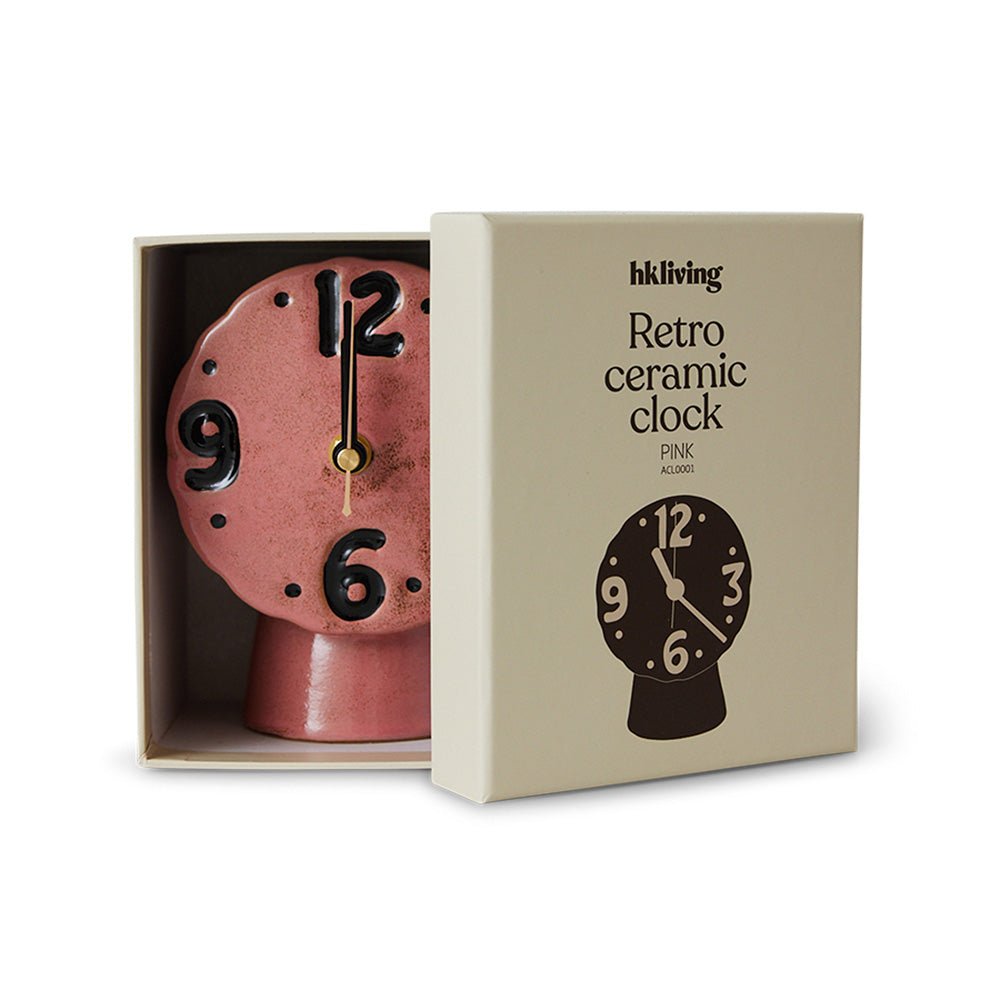 Horloge Rétro Céramique Rose