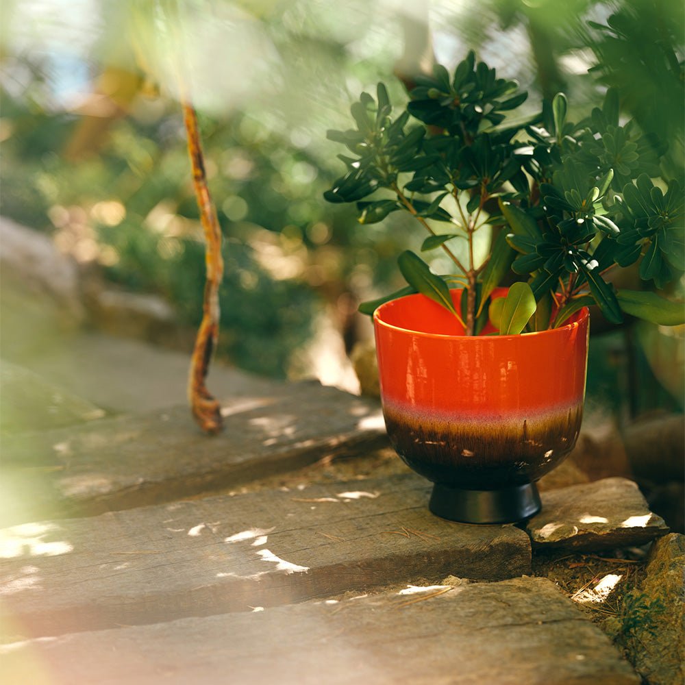 Retro Flower Pot - Cherry red