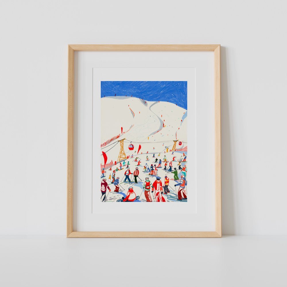 Saison de ski dans le Haut Adige A5 Giclée Print