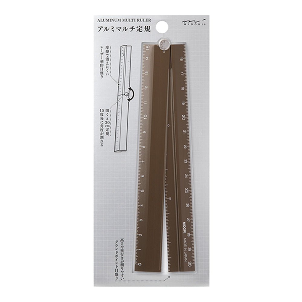 Regla Múltiple de Aluminio 30cm Marrón