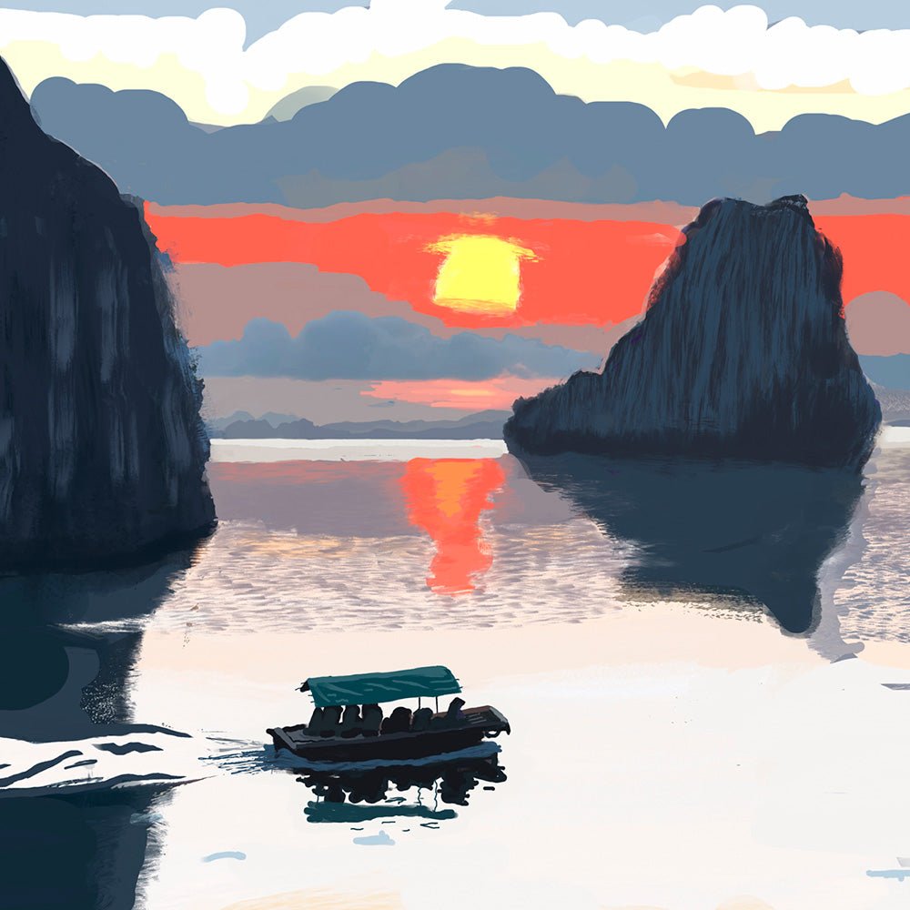Amanecer en Bai Tu Long Impresión Giclée (exclusivo online)
