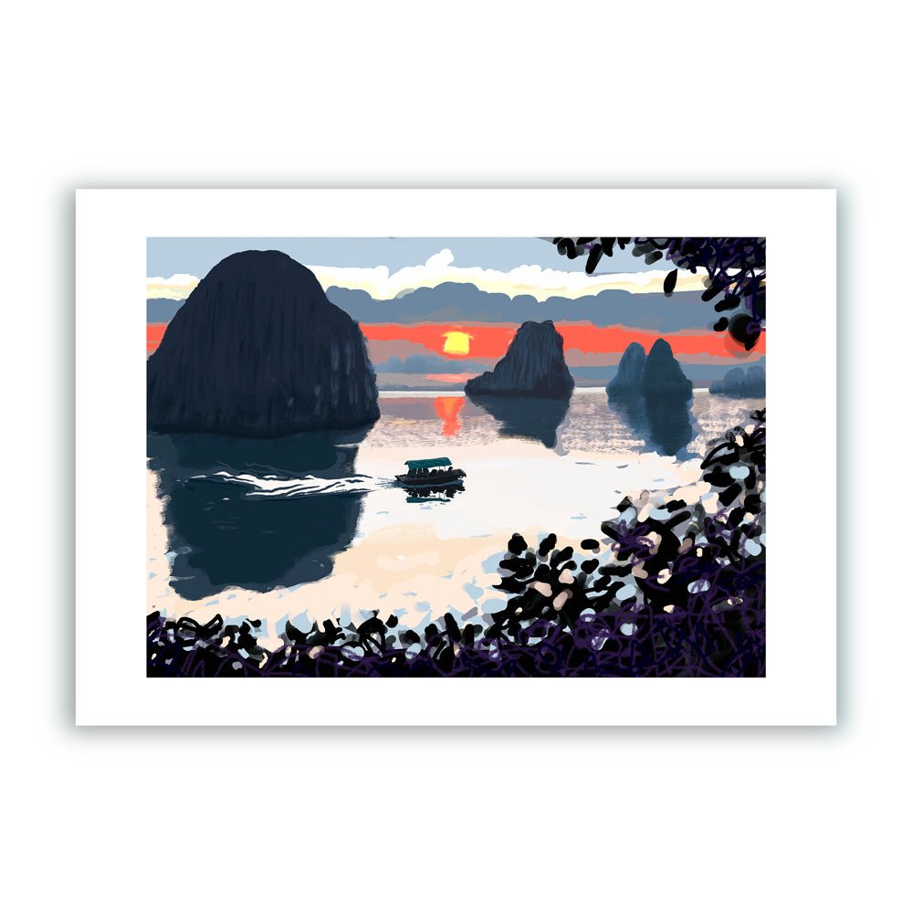 Amanecer en Bai Tu Long Impresión Giclée (exclusivo online)