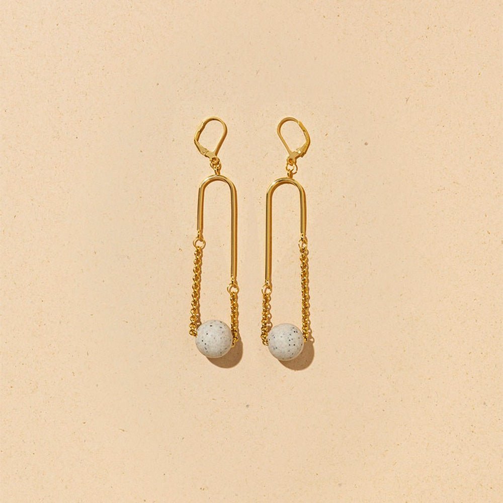 Arc Mono Sand Earrings