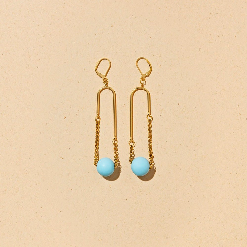 Arc Mono Blue Earrings