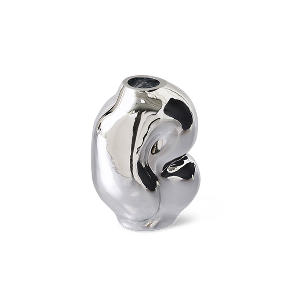 Gleam Glass Small Vase Chrome