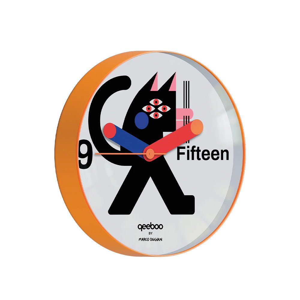 Horloge Murale Black Cat par Marco Oggian