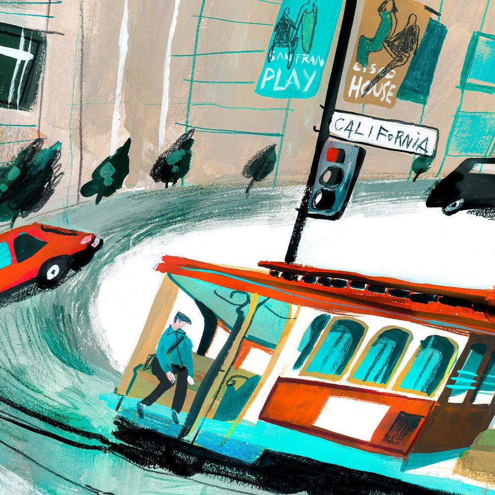Cablecar San Francisco Giclée Print 47,39x100